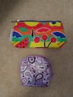 2 Cosmetic Make-Up Bags, Pastel Floral Design, 1 Is Clinique