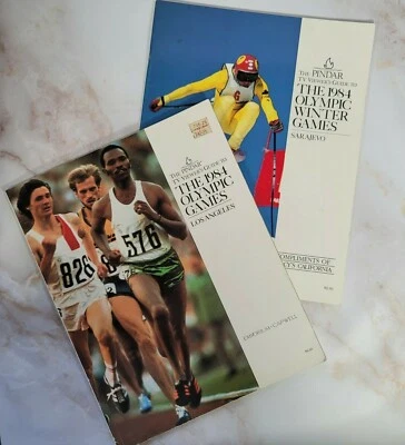 Vintage 1984 Olympic Games TV Viewer's Guidebooks Los Angeles Sarajevo - Image 1 of 4