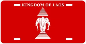 Placa de matrícula de coche novedoso bandera del Reino de Laos 1952 - 1975 - Imagen 1 de 3