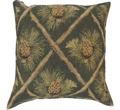 Paine's Balsam Fir Filled Tapestry Pine Cone Branch Sachet Pillow 12" Christmas - Image 1 of 2
