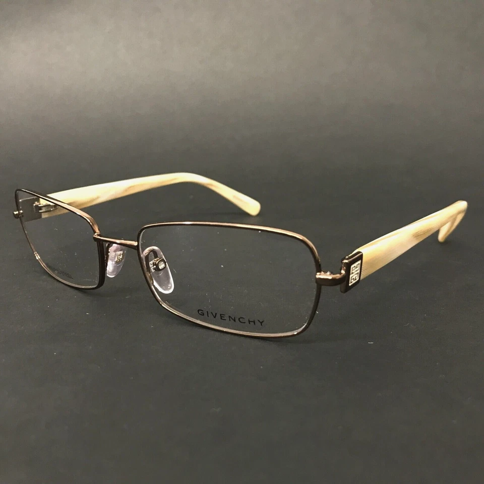 Armações de óculos Givenchy VGV 204 COL.SCCX marrom bege chifre retangular 53-16-135 - Imagem 1 de 4