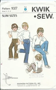 KWIK*SEW 1027 Schnittmuster JEANS mit 3 Beinstilen JUNGE Slim Gr. 4-5-6 UNGESCHNITTEN - Bild 1 von 1