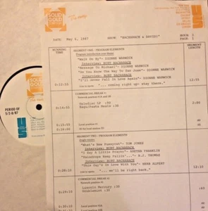 RADIO SHOW: 5/6/87 BURT BACHARACH & HAL DAVID TRIBUTE w/4 BACHARACH INTERVIEWS - Picture 1 of 2