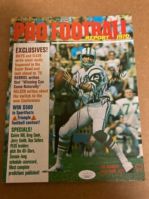 Joe Namath Boldly Signed Pro Football Illustrated Magazine 1970 with JSA Cert. - Image 1 of 1