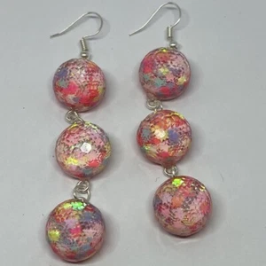 Glitter or Fruit dome earrings , Earrings Kitsch 4.5 cm - 9 cm  long , - Picture 1 of 19