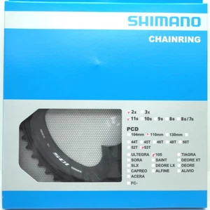 Shimano 105 FC-R7000 Chainring 53T for 53-39T, Black, 11 Spd, FC-R8000 Usable - Picture 1 of 3