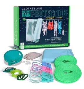 Clothes Line With Automatic Rain Cover - 16ft Outdoor Washing Line, - Picture 1 of 10