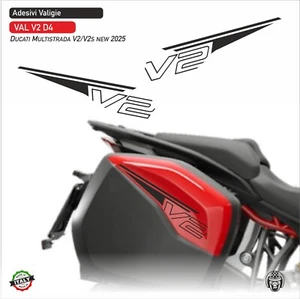 Kit Adesivi Valigie Ducati Multistrada V2 V2s kit Nero VAL V2 D4 - Picture 1 of 1