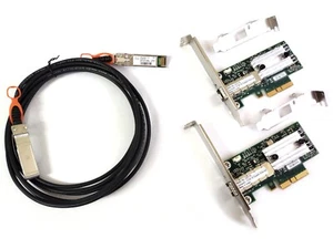 10GB Netzwerk Kit 2x Mellanox ConnectX-3 10Gbit NIC 10GBe 3m SFP+ Cisco Kabel - Afbeelding 1 van 5