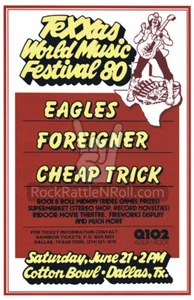 TEXXAS JAM 1980 CONCERT POSTER 11x17 CHEAP TRICK FOREIGNER HAGAR POP ROCK ART - Picture 1 of 1
