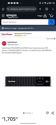 CyberPower PR2200RTXL2UHVAN Smart App Sinewave UPS System Read Description  - Image 1 of 4