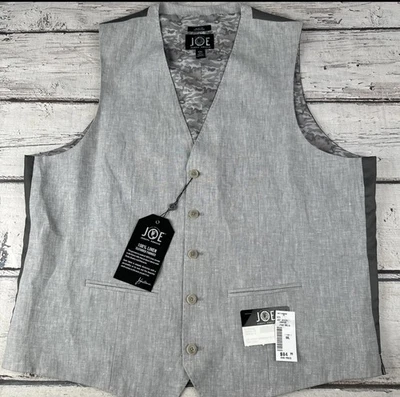 Men’s Gray Linen Suit Vest Size XXL JOE Joseph Abboud Wedding Slim Fit NWT C10 - Image 1 of 4