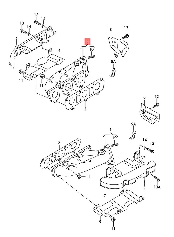 Colectores de escape originales AUDI A4 Avant S4 quattro A5 S5 Cabriolet 06E253032K Foto 1 de 1