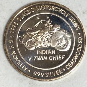 1998 STURGIS .999 Silver Classic Motorcycle Series Indian V-Twin Chief 20 Grams - Picture 1 of 4