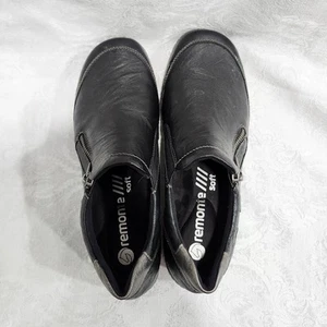 Remonte Zigshu Slip Tex Women's 8/38 Black Leather Slip On Shoes R1428-03 - Picture 1 of 7