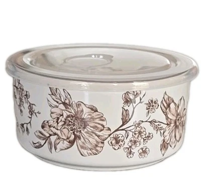 Pioneer Woman ~ Stoneware ~ 0.6 Quart ~ Food Storage Container ~ AGATHA Brown - Image 1 of 4