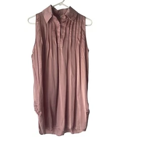 Lapis Women's Size Medium Pink Coquette Satin Sleeveless Babydoll Blouse - Picture 1 of 10