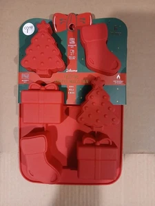 Weihnachten Silikon Backformen, 6 Hohlräume Antihaft Urlaub Form Tablett, Rot, Neu - Bild 1 von 2