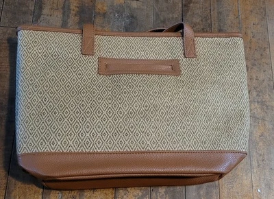 Bolso de Hombro Thirty-One Little Dreamer Diamantes Paja Tira Aqua e Interior 16" Foto 1 de 4