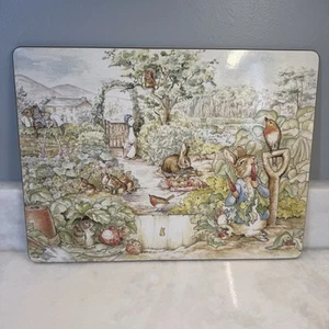 Mantel individual Pottery Barn Kids Beatrix Potter Peter Rabbit con respaldo de corcho - Imagen 1 de 13