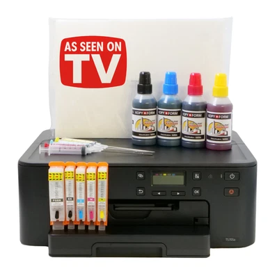 EDIBLE PRINTER KIT 4 Canon TS705A Cartridges, Ink Refills, 25 Wafer Paper, Guide - Image 1 of 3