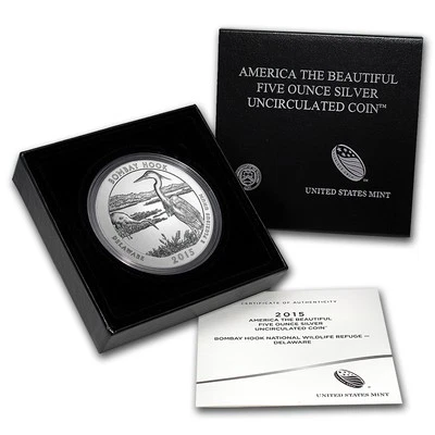 2015-P 5 oz Silver ATB Bombay Hook (w/Box & COA) - Image 1 of 3