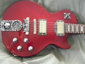 SKULL Epiphone Les Paul Studio Guitar with custom made metal Knobs tailpiece ect - Picture 1 of 8