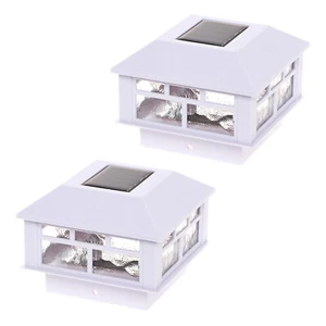 (Multi-Pack) Solar Powered LED Post Cap Deck Patio Garden Lights (White) - Picture 1 of 12
