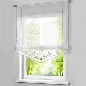 Raffrollo Modern Raffgardinen Weiß Küche Gardinen Fenstergardine Transparent - Bild 1 von 11