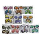 10 Flying Butterfly Toy Wind Up Elastic Band 4.5x5" Greeting Card Flutter Flyer
