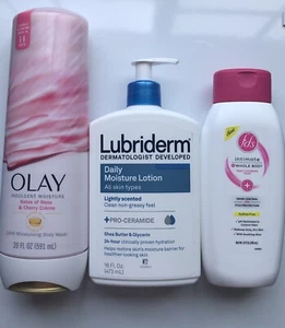 Lubriderm Lotion + Olay Body Wash + FDS Feminine Wash – Skincare Set - Picture 1 of 7
