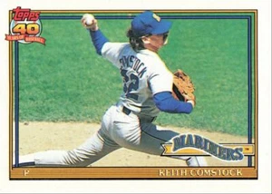 1991 Topps Baseball Keith Comstock Seattle Mariners #337 - Picture 1 of 2