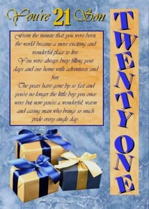 Happy 21st Birthday MY Son A5 Sized Birthday Card Love For Son - Picture 1 of 4