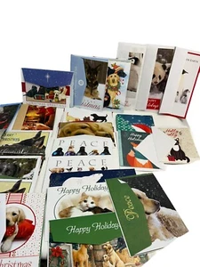Mixed Lot of 26 Vintage Christmas Animal Greeting Cards For Crafting and Decor - Picture 1 of 4