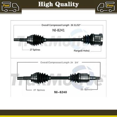 2X Eje CV delantero izquierdo delantero derecho TrakMotive para FX35 2003~2008 INFINITI Foto 1 de 3