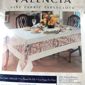 Valencia feiner Stoff Tischdecke neu aus altem Lagerbestand creme länglich 60 x 120 transparent Organza Detail NEU - Bild 1 von 7