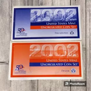 2002 Set di prova monete non in circolazione USA Denver & Philadelphia nuovo di zecca 10 monete ciascuno - Foto 1 di 5