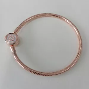 Bracciale ORO ROSA Pandora Momenti Corona Scintillante Serpente S925 Catena - Foto 1 di 4