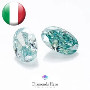 Diamante in Moissanite Ovale Azzurro da 0.6 a 8 ct Light Blue Oval cut Diamond - Picture 1 of 9
