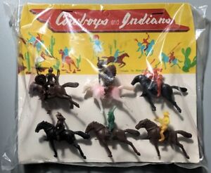 Vintage 1960s Cowboys and Indians Figures in Original Packaging Superb Header