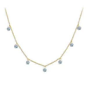 BRAND NEW Lafonn Gold Plated 1.75 CTW Frameless Raindrop Necklace N0074CLG17 - Picture 1 of 2