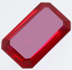 Impresionante piedra preciosa natural de corte esmeralda de rubí rojo Birmania certificado 58,65 quilates 28x17 mm - Imagen 1 de 4