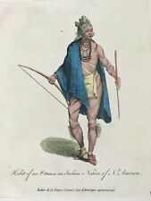 1772 Odawa NATIVE AMERICAN Hand Colored Print by Thomas Jefferys Ottowa 