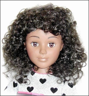 NUEVA PELUCA MUÑECA MONIQUE Talla 10 11 Marrón/Negro Texturizado RIZOS Natural RIZADO Brezo Foto 1 de 4