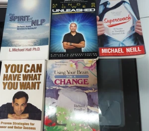 5 Great NLP books Using your Brain (Bandler) You can have what you want Mind Pow - Foto 1 di 12
