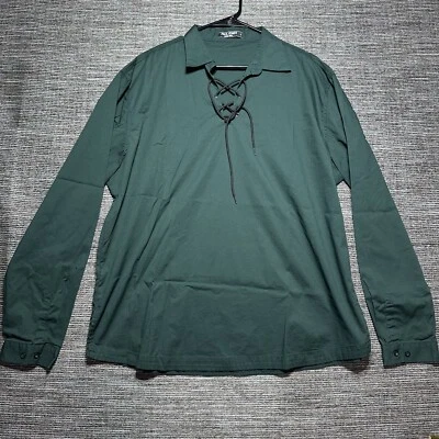 Camisa Pullover Paul Jones Para Hombre XL Verde Cordón Manga Larga Elastizada Foto 1 de 4