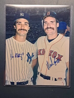 Don Mattingly & Wade Boggs Signed 8x10 Photo Auto PSA Cert  - Image 1 of 2