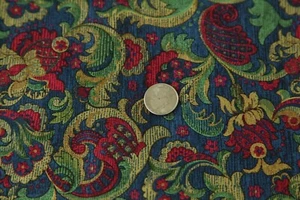 1Y RJR Briarcliff Legacy Quilt Cotton Fabric Blue Gold Scroll Traditional - Picture 1 of 6