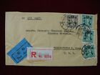 CHINA REGISTER 1946 COVER WITH 4 STAMPS ATLANTIC COMP SHANGHAI TO MONSANTO CHEMI