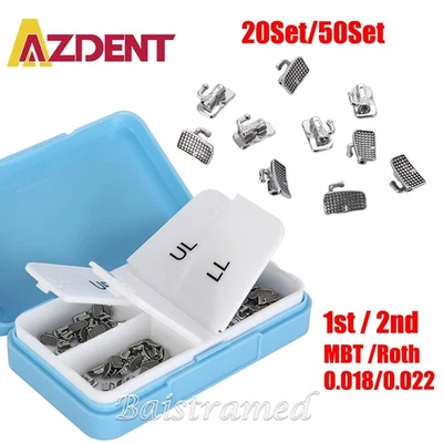 AZDENT Dental Orthodontic Buccal Tubes 1st 2nd Molar Tube Roth MBT 022 Bondable - Image 1 of 4